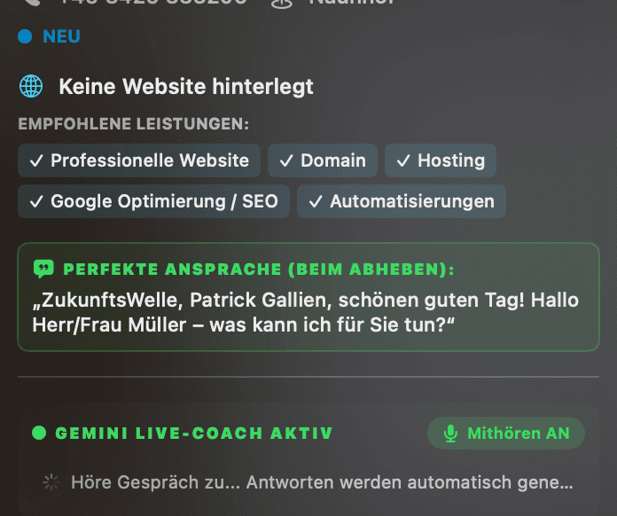Mac · Caller HUD